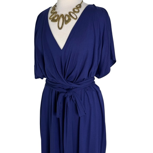NWT Universal Standard Plus Knit Dress Popover Wrap Tie Front Navy Size L 3X - Picture 5 of 14